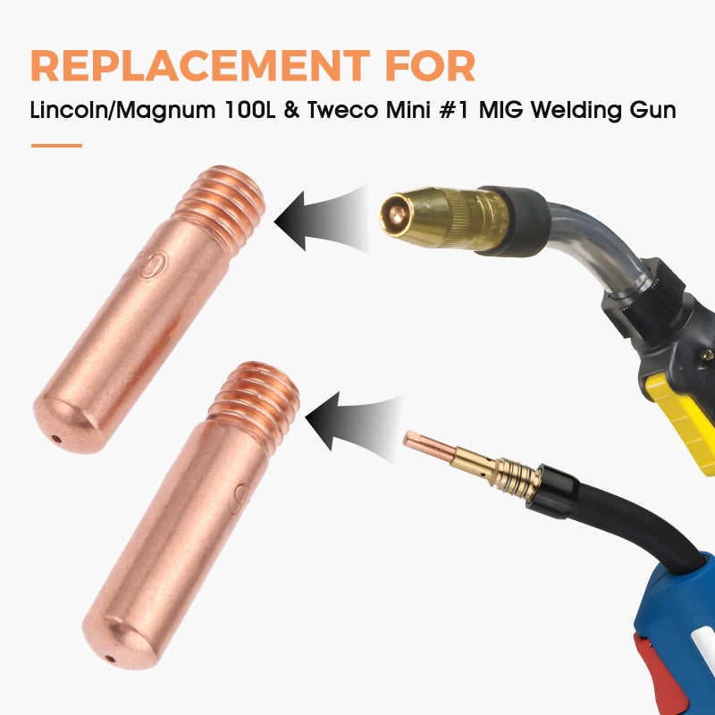 DRELD 30Pcs MIG Welding Contact Tips 11-45 0.045" Replacement for Lincoln/Magnum 100L & Tweco Mini #1 MIG Welding Gun - Image 3